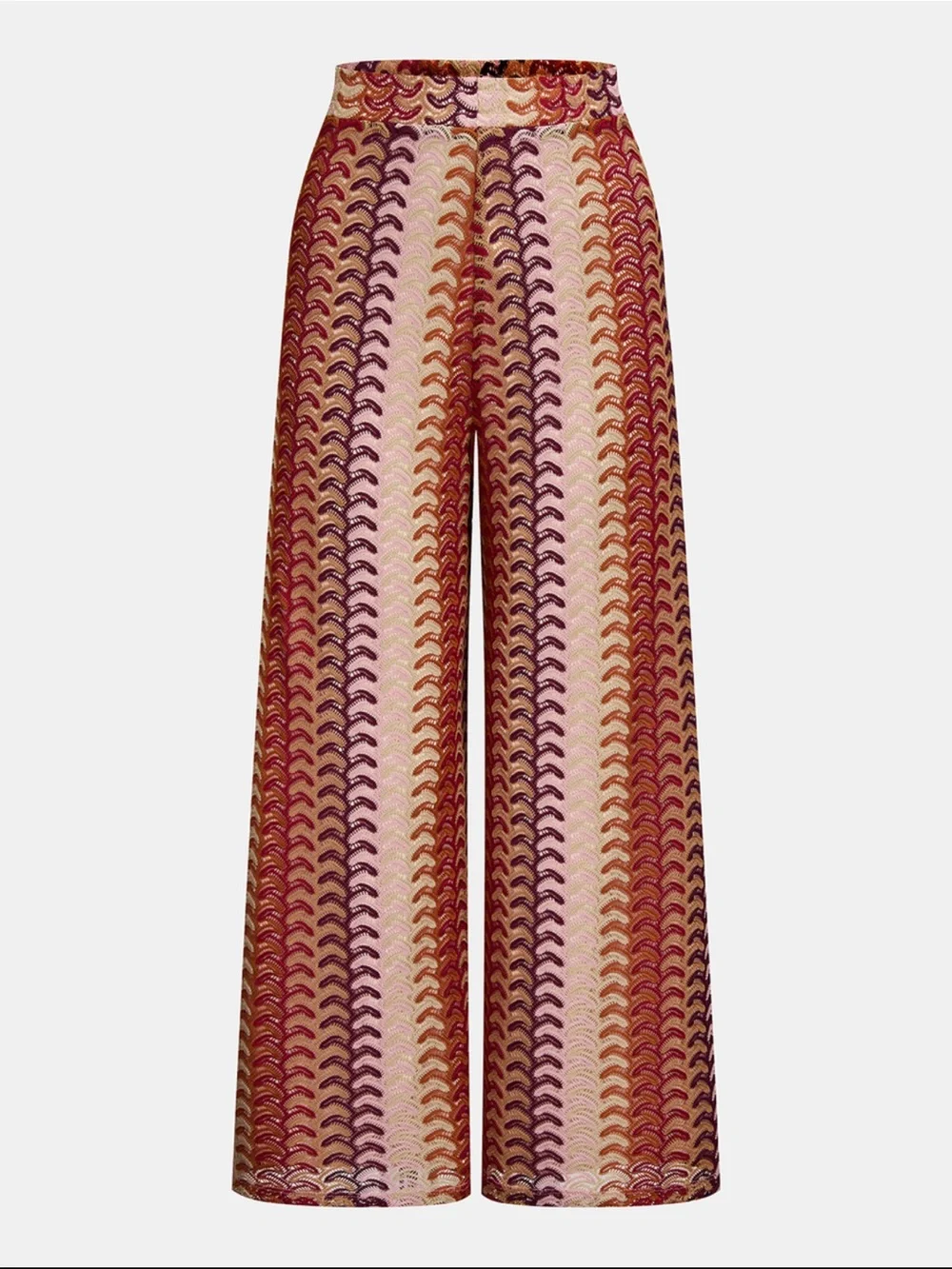 Commend rOne-Shoulder Knit Top and Wide-Leg Pants Set in pumpkin set XS
